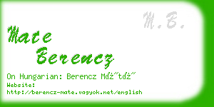 mate berencz business card